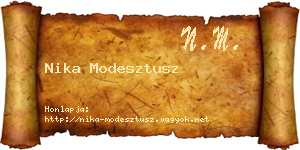 Nika Modesztusz névjegykártya